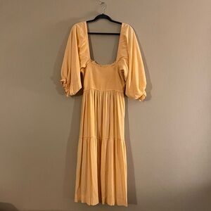 Louna Orange Smocked Dress